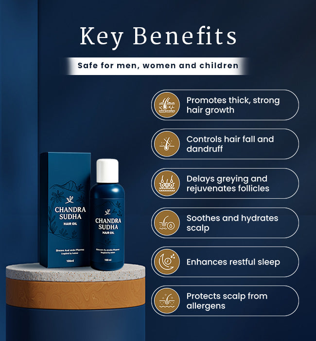 Chandrasudha Hair Oil for Men, Women and Children| Herbal hair oil| Ayurvedic/Promote Hair Growth and Strengthens Hair/Control Hair Fall and Dandruff (200 ML)