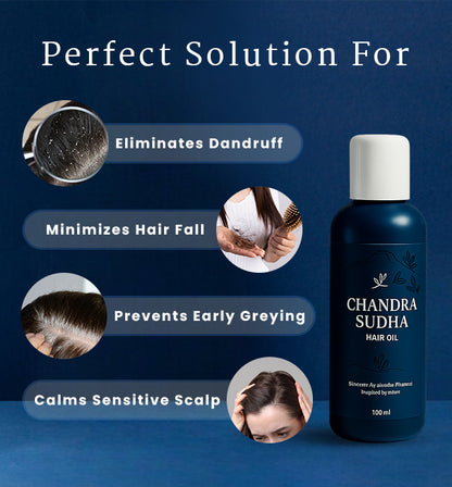 Chandrasudha Hair Oil for Men, Women and Children| Herbal hair oil| Ayurvedic/Promote Hair Growth and Strengthens Hair/Control Hair Fall and Dandruff (200 ML)