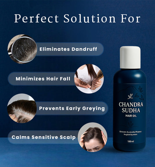 Chandrasudha Hair Oil for Men, Women and Children| Herbal hair oil| Ayurvedic/Promote Hair Growth and Strengthens Hair/Control Hair Fall and Dandruff (100 ML)