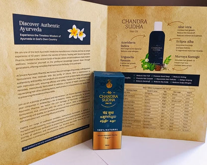 Chandrasudha Hair Oil for Men, Women and Children| Herbal hair oil| Ayurvedic/Promote Hair Growth and Strengthens Hair/Control Hair Fall and Dandruff (200 ML)